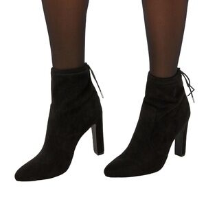 Jesyna black suede heeled booties by JustFab size 9.5